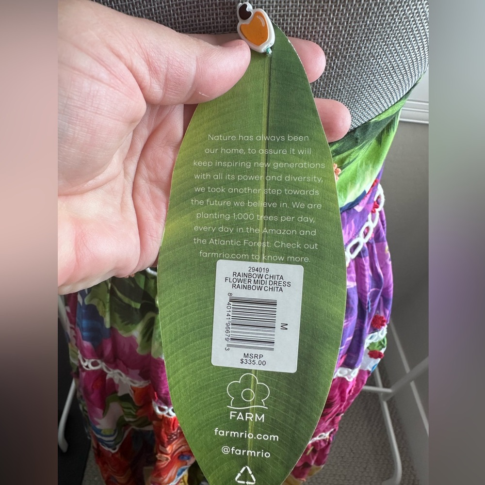 💕SOLD💕NWT Anthropologie Farm Rio Rainbow Chita Flower MIDI Dress - Picture 16 of 16